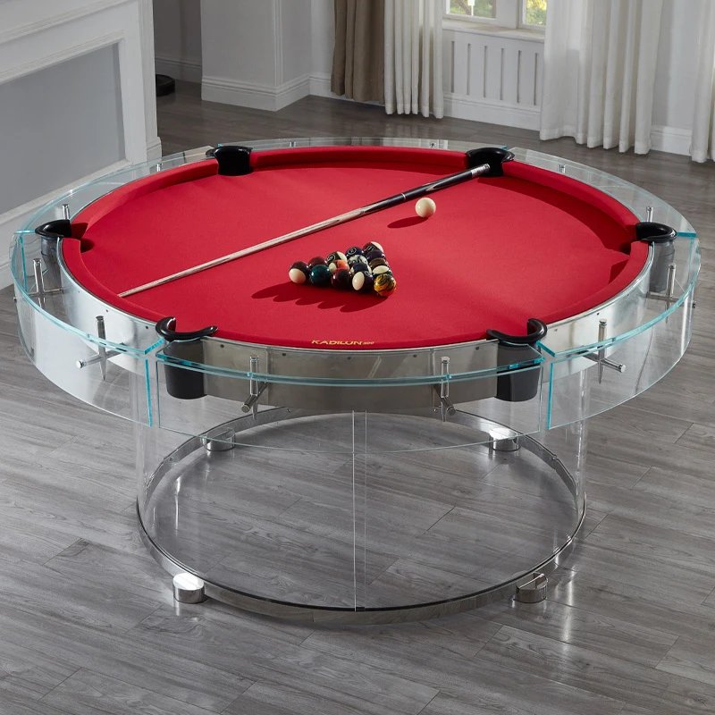 High End Household and Commercial Club Leisure and Entertainment Table Tennis Table, Chinese Black Eight Tempered Glass Circular