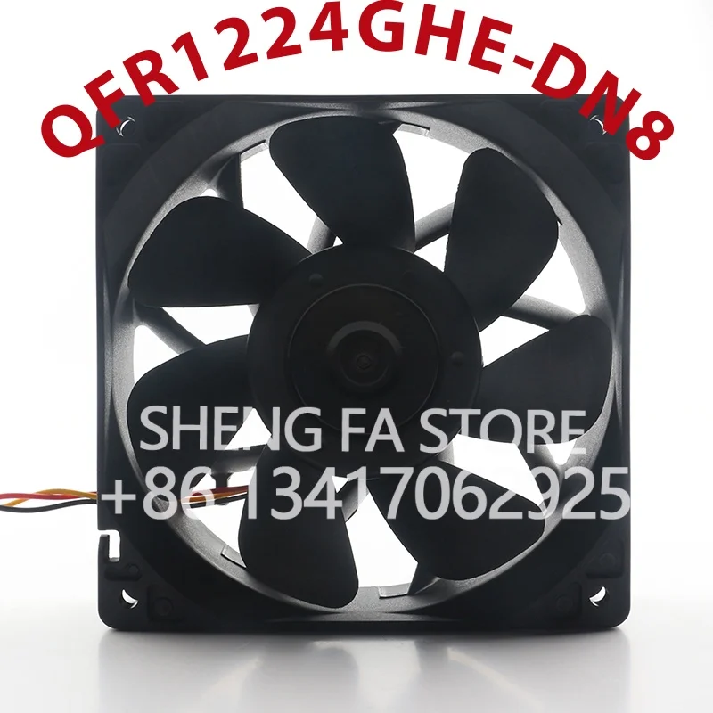 Inverter Large air Volume Speed Regulation Delta 12V 48V DC 24V 1.41A QFR1224GHE-DN8 Cooling Fan AC EC 12038 120x120x38MM 12CM