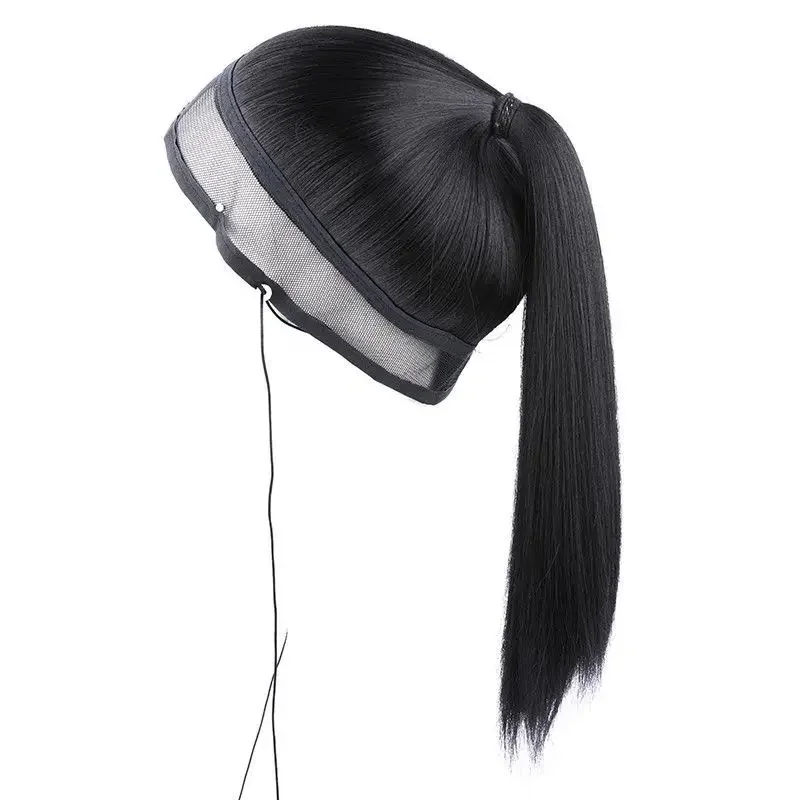 Perruques de cosplay longues droites Hanfu pour hommes, bande de sauna noire, anime chinois des prHub, acessórios