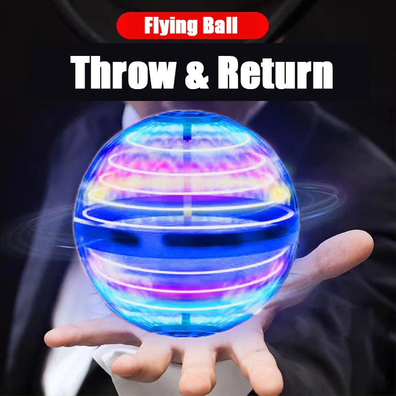 360 ° Bola voladora giratoria para niños, globo cósmico LED de Color con Control manual, juguete para jugar en interiores y exteriores