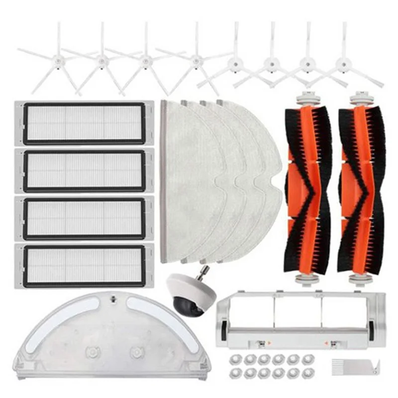 B47B-For Xiaomi Roborock S5 S50 S51 S55 S6 S60 S6 مكنسة كهربائية نقية فلتر HEPA ممسحة قماش جانبية/ملحقات الفرشاة الرئيسية