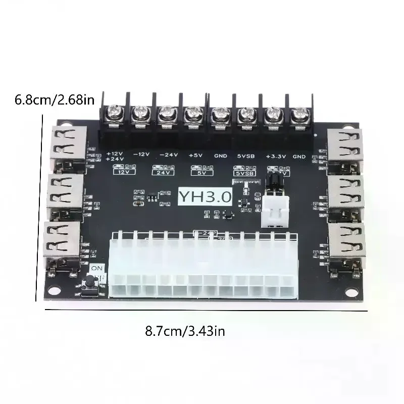 

USB-блок питания для настольного компьютера, 24-контактный ATX, плата с автоматическим выключателем 12В/24В