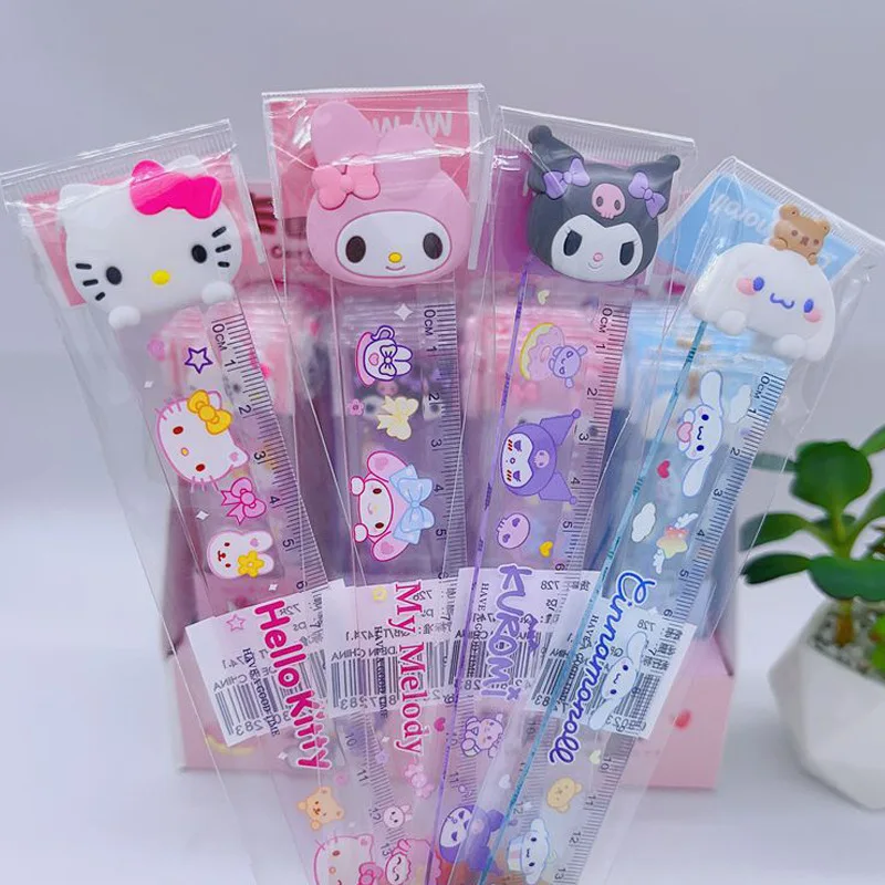 Sanrio Hellokitty Kuromi Cinnamoroll-melodía de dibujos animados para estudiantes, herramientas de aprendizaje de Anime, 12/24 piezas, venta al por mayor