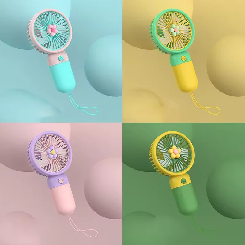 Дропшиппинг перезаряжаемый портативный мини-милый цветок для детей ручной вентилятор ручной мини-вентилятор портативный ручной вентилятор