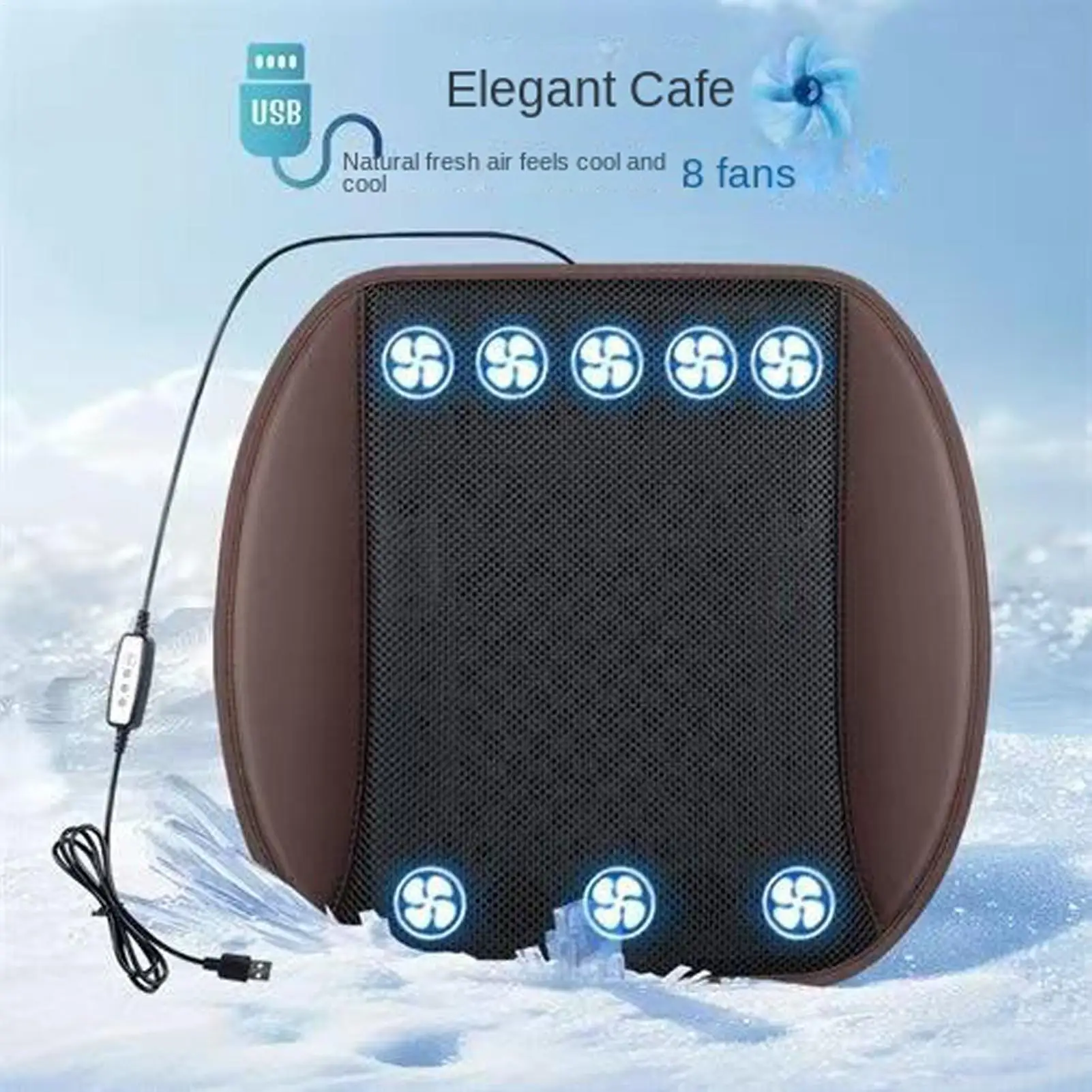 

Car Seat Pad Plug-In Air-Circulation Breathable Fan Blowing Car Seat Cushion For Road Trips Commuting Family Outings Camping