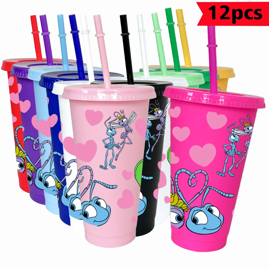 

12PCS/pack Disney, love 26oz multi-color plastic water cup party drinking utensils birthday/back to school gift