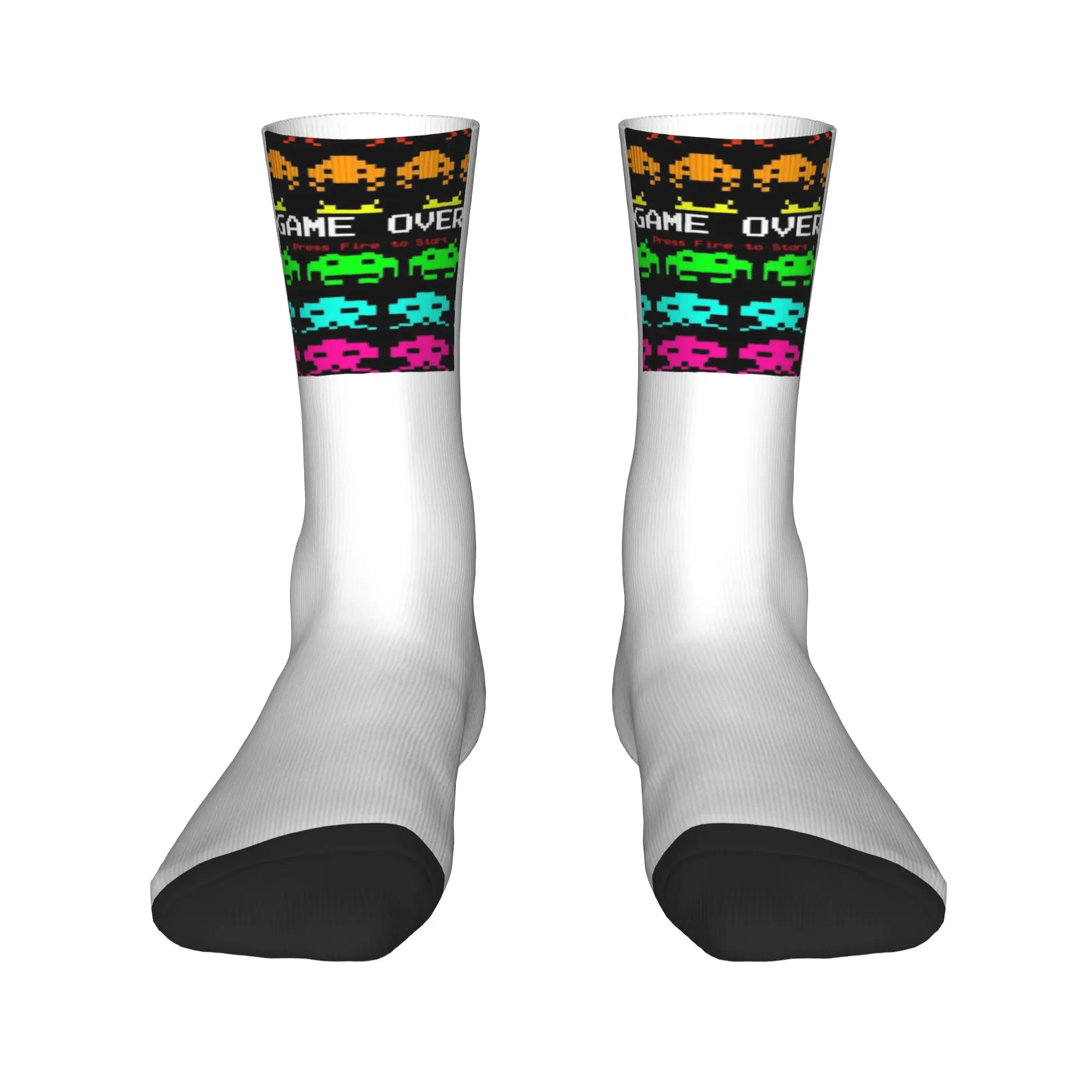 Space Invaders Socks  Elegant Stockings Autumn Anti Skid Women Men Socks Warm Soft Design Outdoor Socks