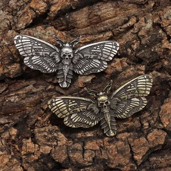 Vintage Gothic Death Skull Moth Brooch Men's Clothing Pin Fashion Hip Hop Rock Accessory