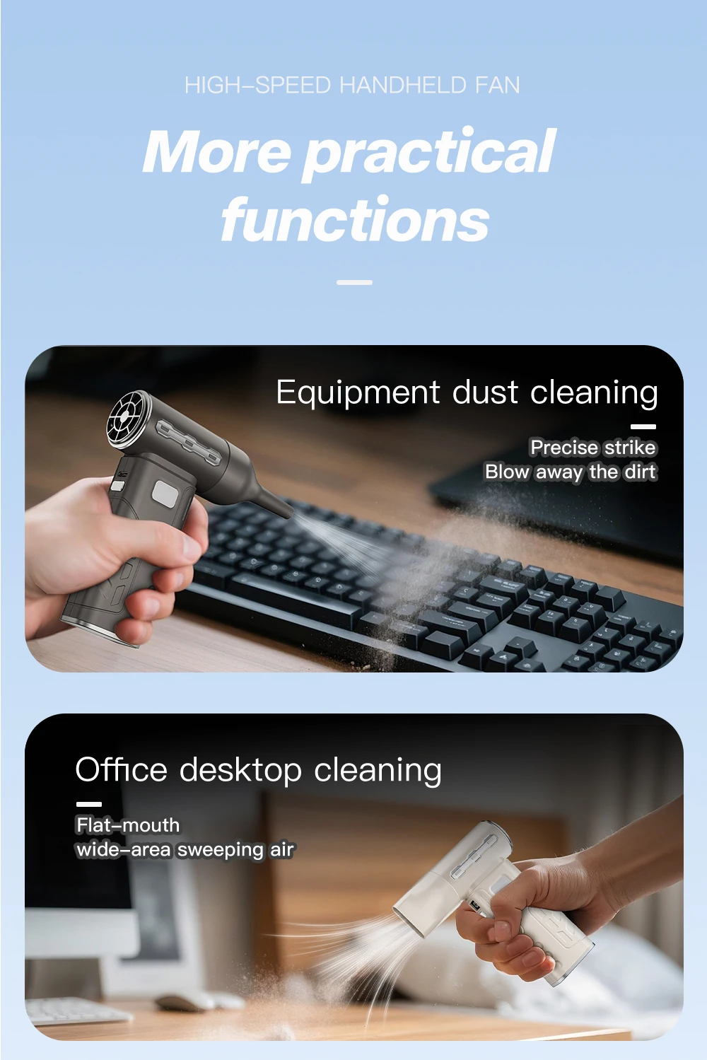 Mini Portable Air Blower 380000RPM Six-speed regulation Turbo Jet Fan High Speed Car Vacuum Cleaner Computer Keyboard Duster