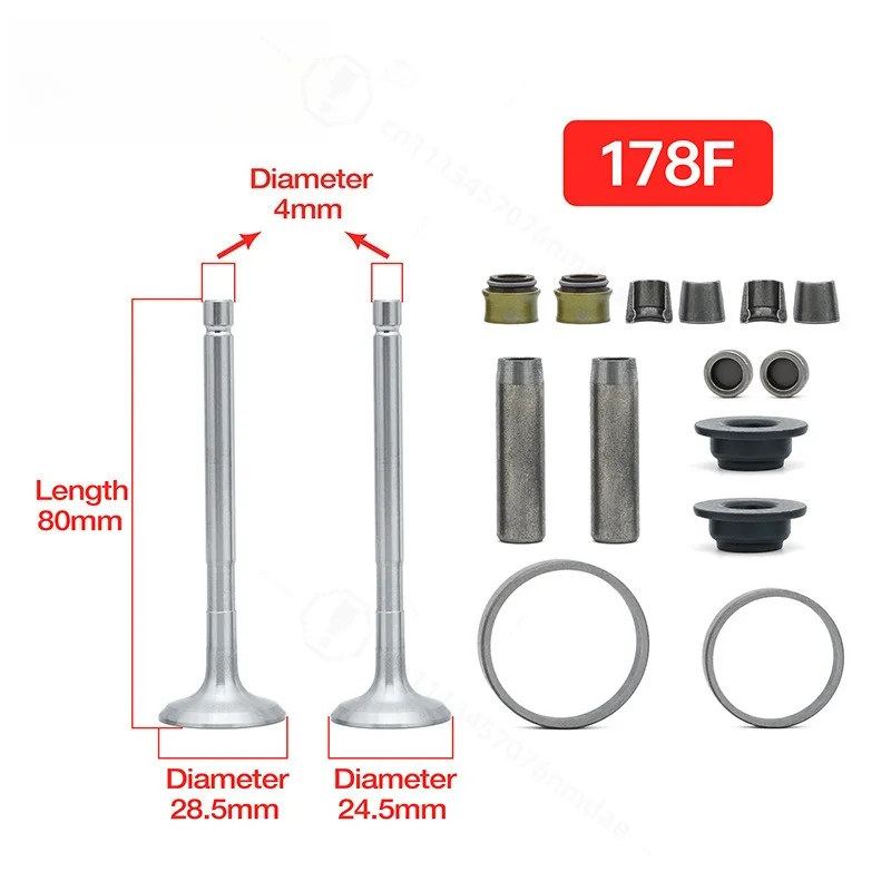 Valve Assembly Air Cooled Diesel Generator Tiller Replacement Parts Fit 170F 173F 178F 186F 188F 192F Engine Repair Accessories