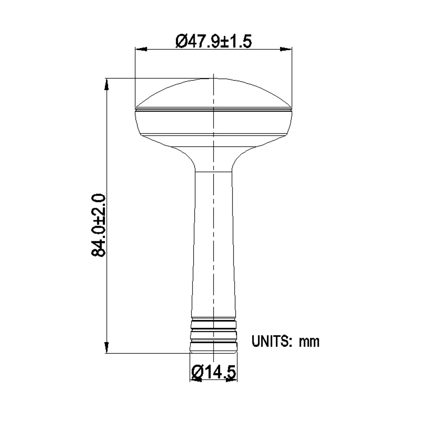 External IP66 Waterproof Handheld Mapping  Positioning GNSS GPS BD Glonass Antenna Hunting Machine SMA