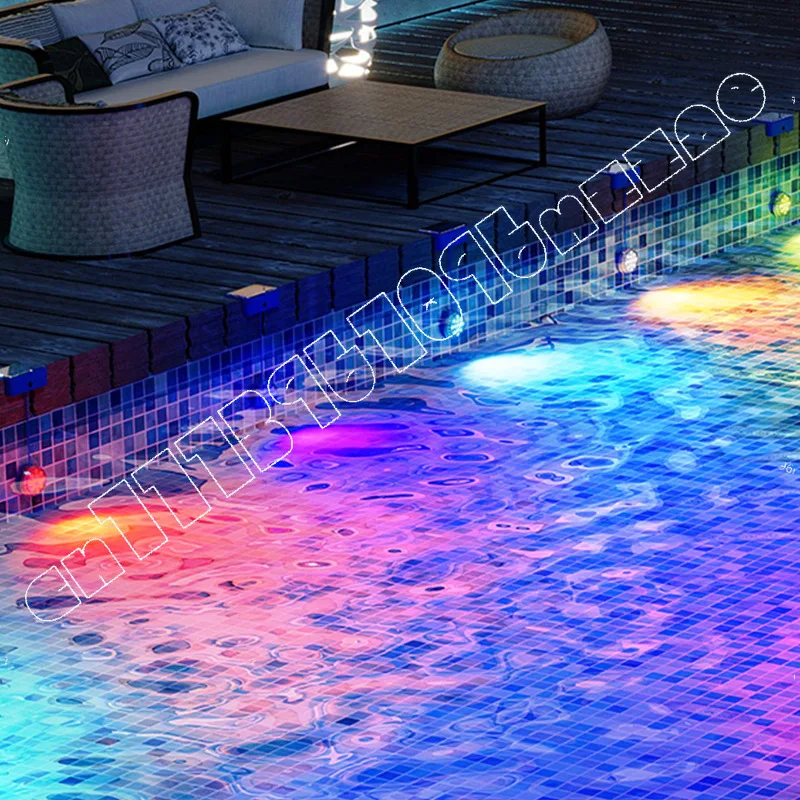 Solar Pool Light Led Underwater Round Colorful Waterproof Ip68 Underwater Light