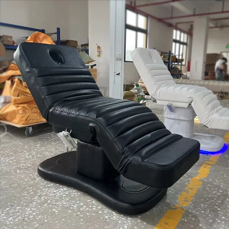 With LED Lightwith Foot Control LED Base 3motor Massage Beauty Bed Color Face Bed Can Be Customized Beauty Salon Furniture