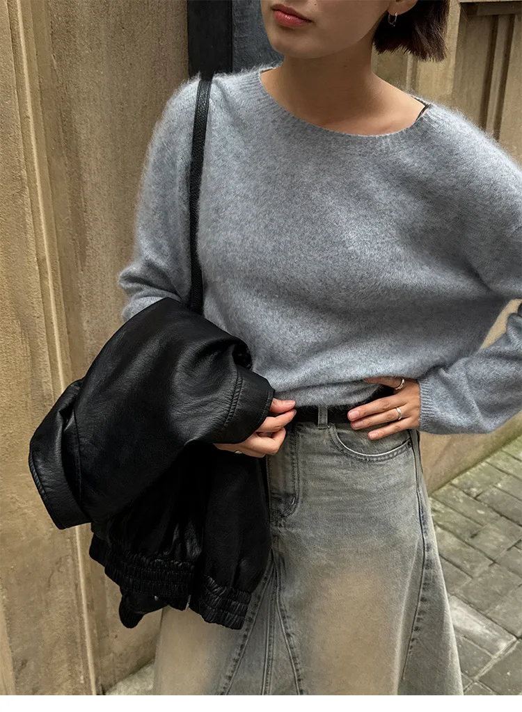 New Arrival Women's Cashmere & Silk Wool Sweater Pilling-Free Seamless One-Piece Pullover