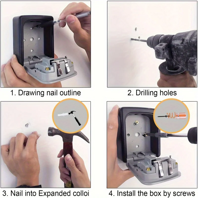 قطعة واحدة من مفاتيح Bnation فائقة الأمان قابلة للطي - صندوق تخزين المفاتيح المعدنية والبلاستيكية مع قرص مجمع، آمن للمفتاح مع قفل بكلمة مرور #3