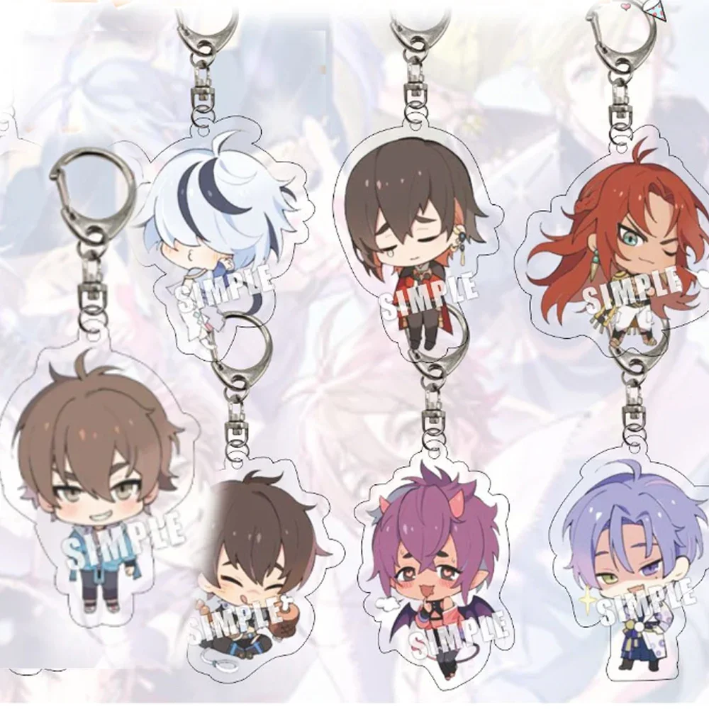 Kawaii Anime Nu Carnival Cosplay Acrylic Keychains Nu: Carnival Eiden Aster Blade Quincy Dante Pendant Keyring Fans Collect Gift