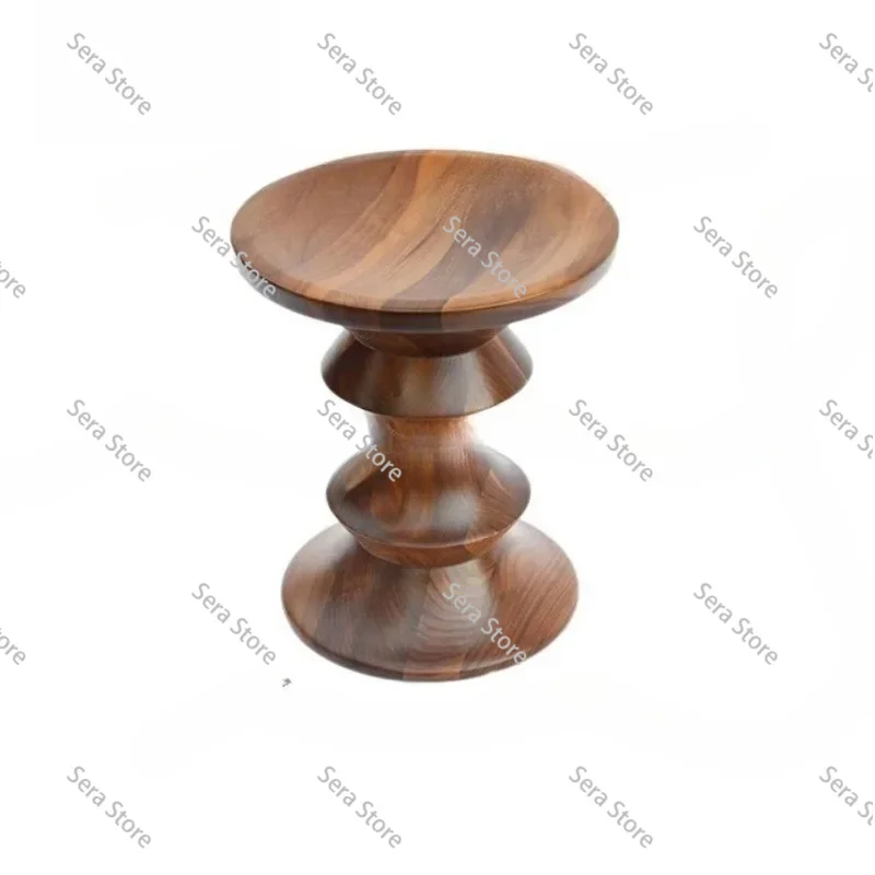 Modern Simple Solid Wood Chair Stool Leisure Ottoman Side Table for Home Living Room