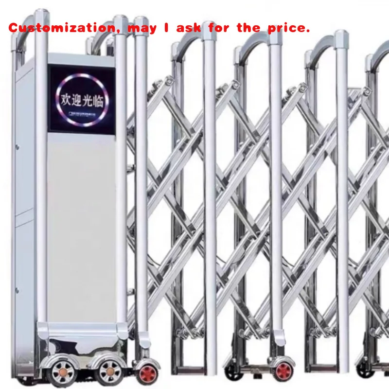 custom.Automatic Stainless Steel 304/316 Folding Gate Schools Factories Entry/Mall/Hospitals Steel Security Fence & Door