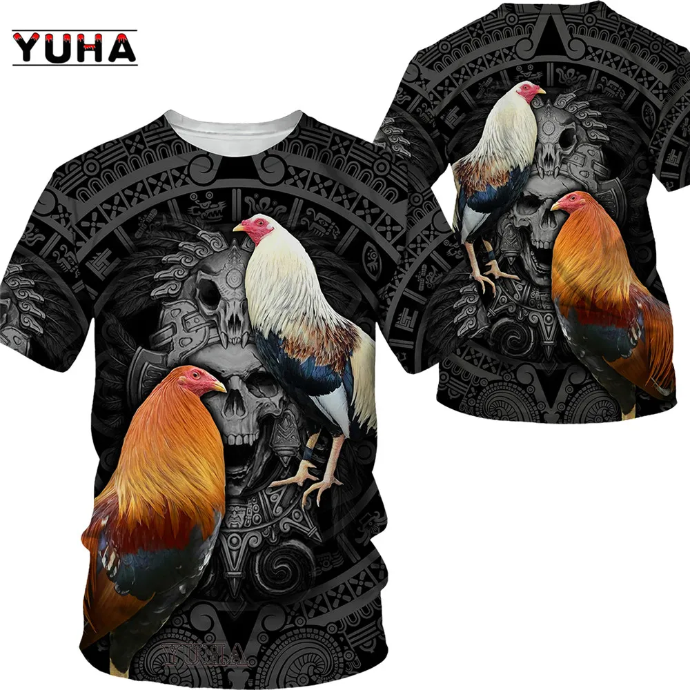 Men Tracksuit  Set For Summer Cock Short Sleeve Top Male Cool Chicken Coc 3D Print T-shirts And Shorts Casual Men Suit