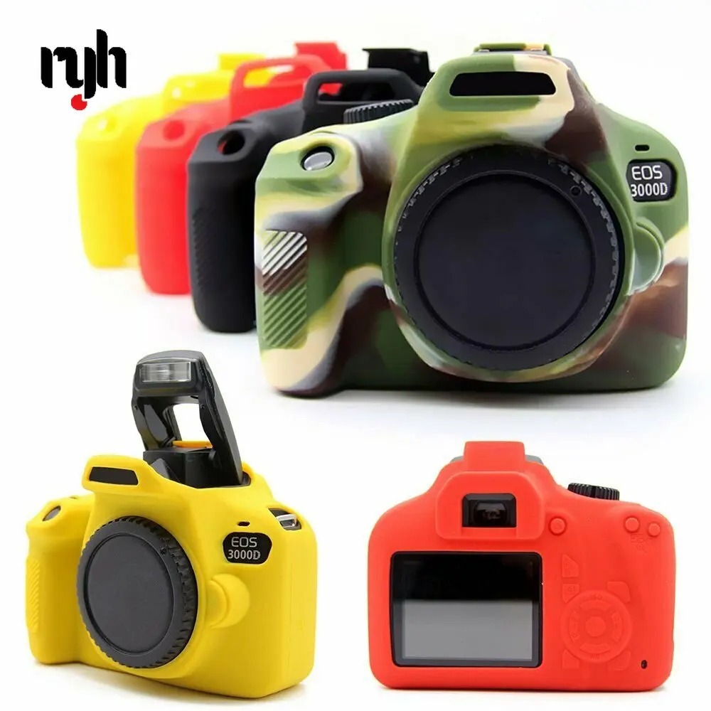 Silicone DSLR Camera Case Cover Bag for Canon EOS R 90D 250D 5D Mark III IV 6D II 6D2 5D3 5D4 1300D 800D 850D SL3 T8i T7i T6