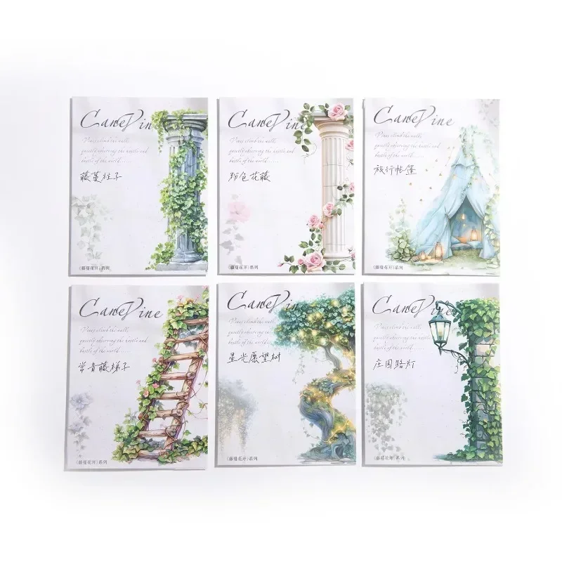 10Pcs Stickers Vine Blossoms Scenery Garden Handbooks Decoration Materials Supplies Package Scrapbook cut 133*85mm