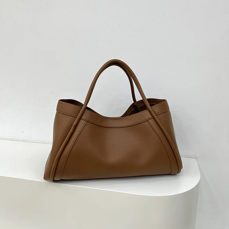 Obi 2026 New Handbag Basket Fashionable Retro Lychee Pattern Commuter Bag Single Shoulder Slant Cross Bag Soft Surface PU Mat...