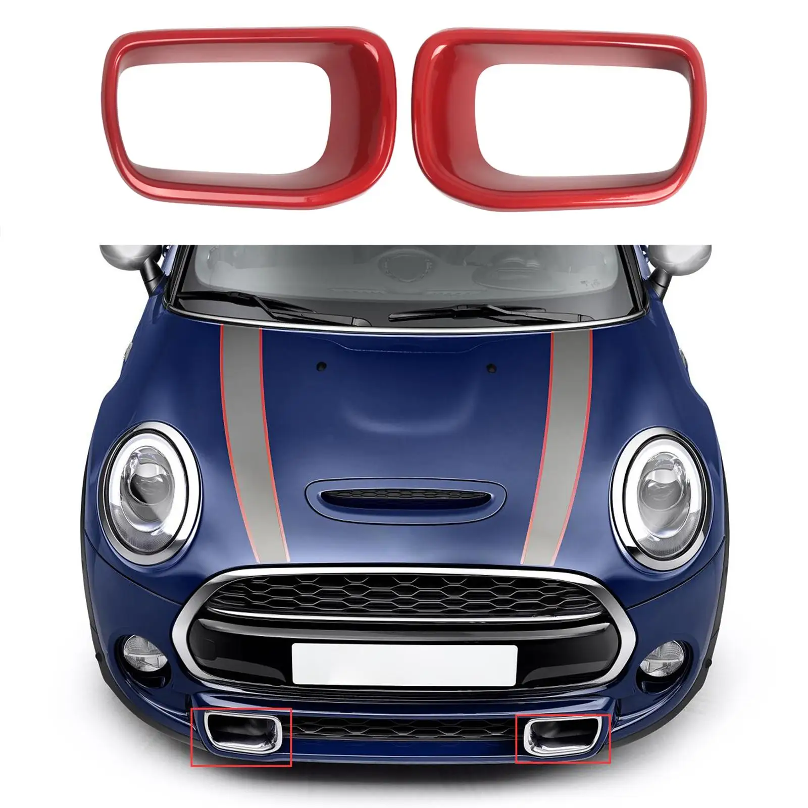 

Car Lower Grille Air Duct Frame Red ABS Brake Cover 2pcs Automobile Parts for MINI Cooper S F55 F56 F57