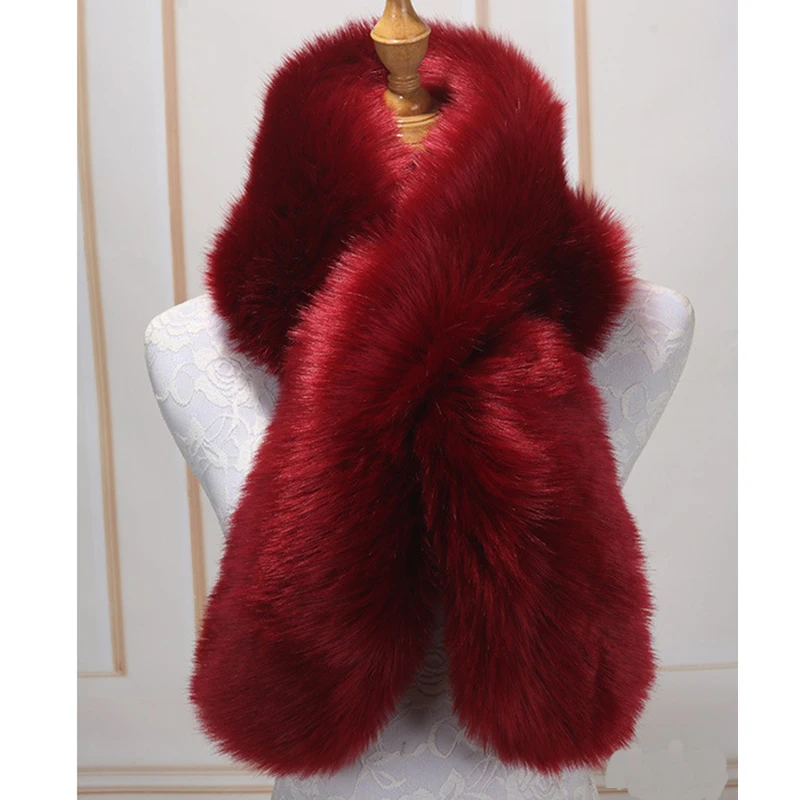 

16 Colors Wedding Wrap Bridal Shawls Stole Faux Fox Fur Capes Bride Formal Evening Party Shrug Winter Warm Woman Cape Outerwear