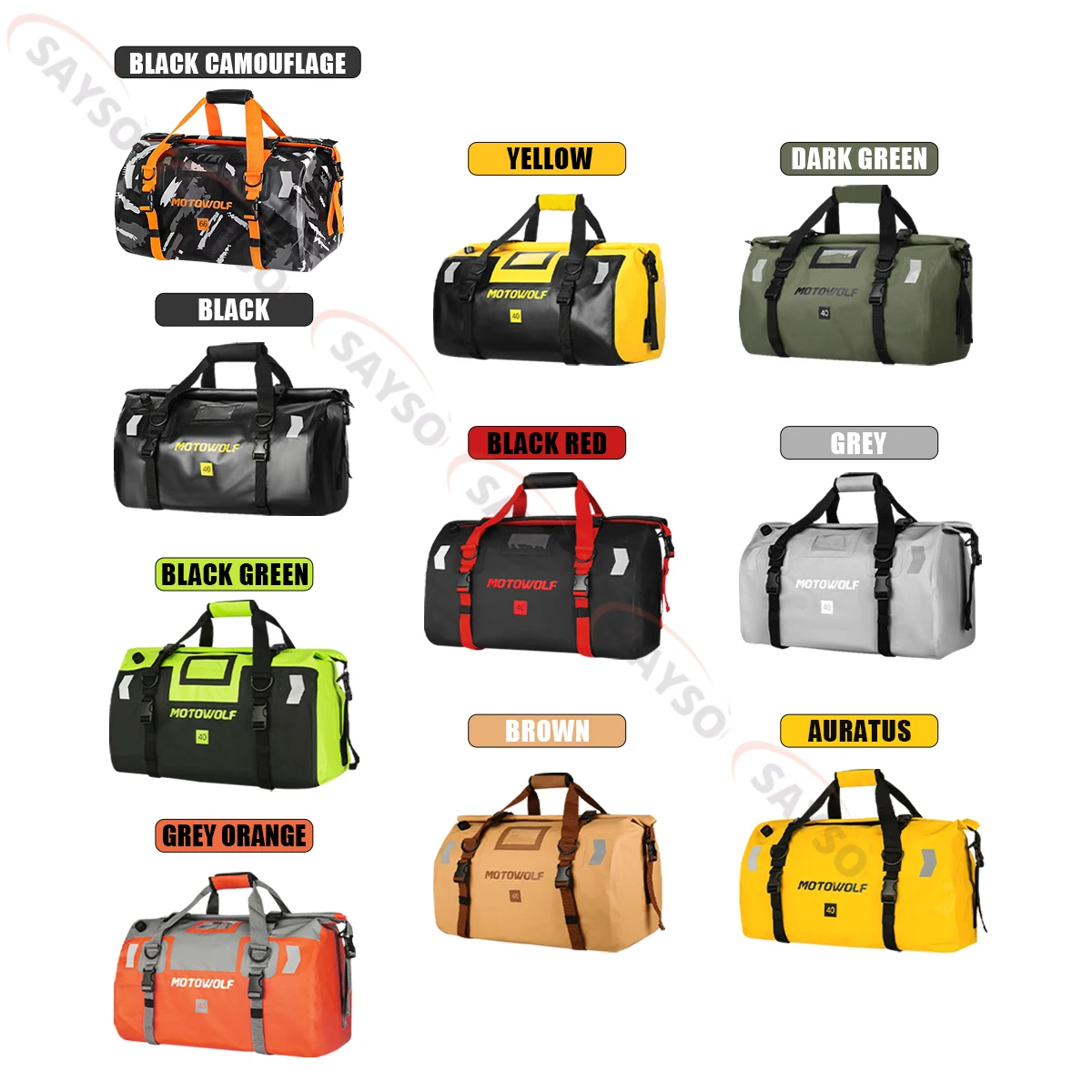 Motorcycle Waterproof Tail Bag Travel Outdoor Dry Luggage Roll Pack Bag 20 /40/66 Motorbike Luggage Backpack Motorcycle Seat Bag