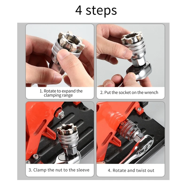 3-Piece Wrench Set Heightening Multifunctional Socket Wrench Universal Socket Set