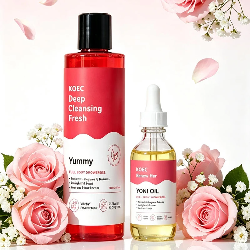 Gentle Cleansing Moisturizing Shower Gel Feminine Hygiene Smooth Skin Shower Set Long-lasting Floar Scent Shower Gel & Serum Oil