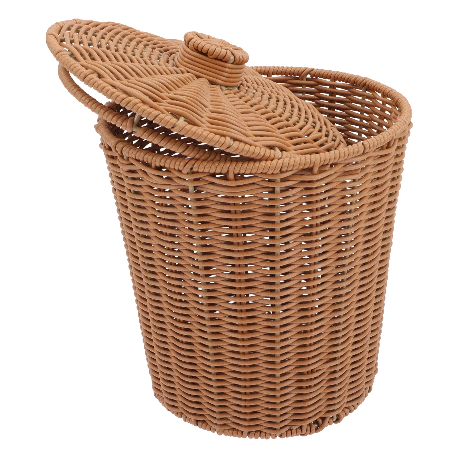 

Storage Basket With Lid Garbage Woven Bins Bathroom Laundry Hamper Boxes Home Organizer Plastic Bucket Dirty Clothes