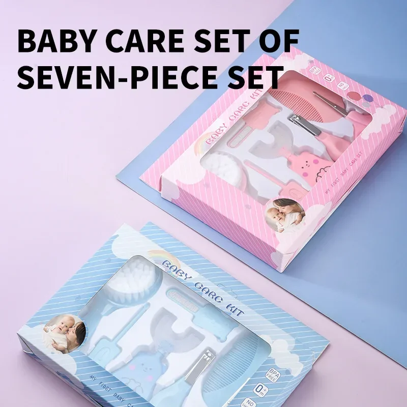 

Baby Comb And Brush Baby Care Set 7Pcs/setToothbrush Comb Set Combination Set Nail Clippers Silicone Toothbrush easter gift