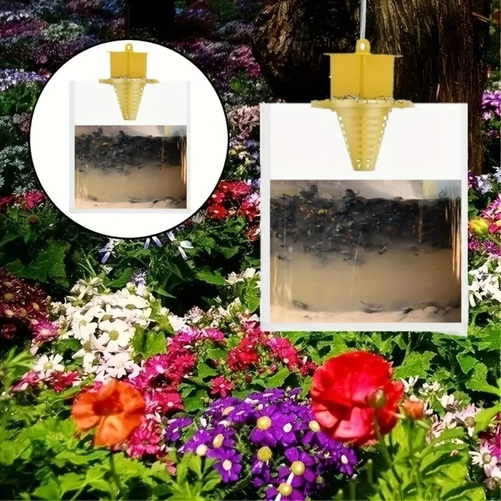 

2pcs Transparent Flies Catcher Bag Non-toxic Harmless Disposable Hanging Flies Flytrap Foldable Fly Trap Bag