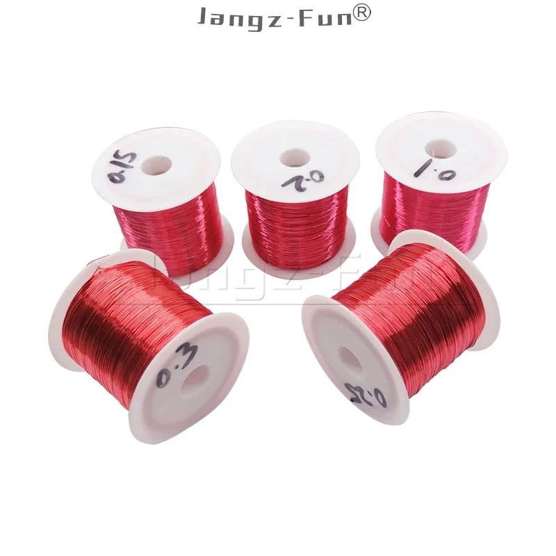 100g czerwony poliuretanowy emaliowany drut miedziany lakierowany średnica 0.10mm do 0.30mm QA-1/155R 2UEW do zworki drutu transformatora