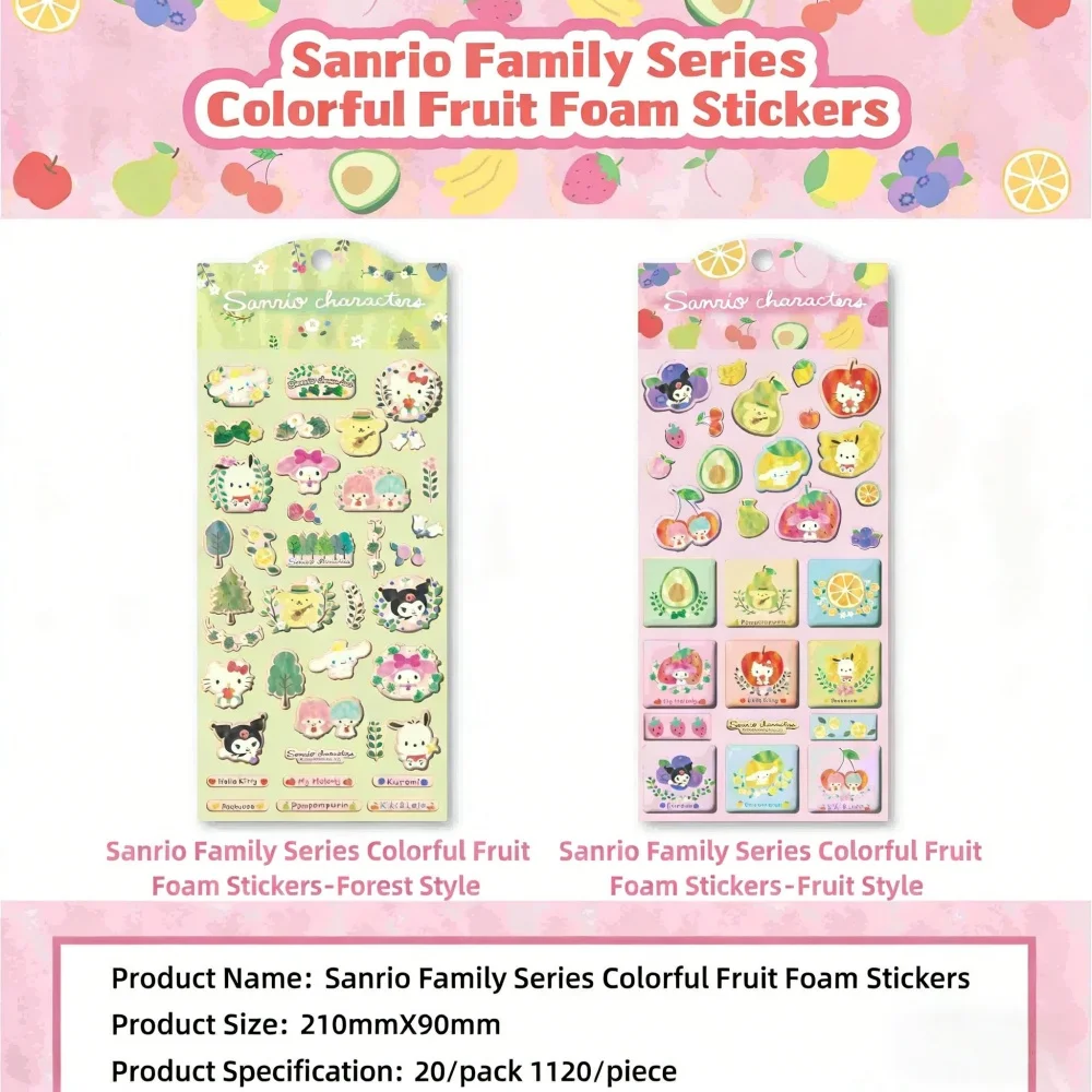 

Genuine Sanrio 3D Bubble Stickers Hello Kitty Cinnamoroll Melody Kuromi Kawaii Decals for Journal Scrapbook DIY Handmade Decor