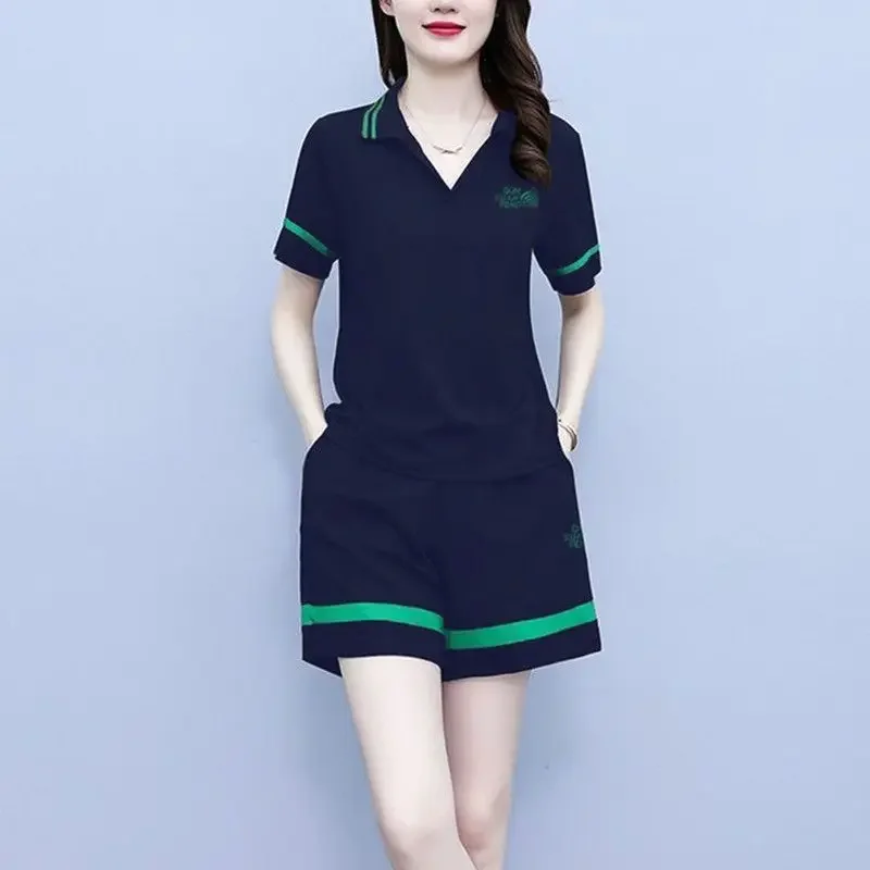 

Pure Cotton Sports and Casual Suit for Women New Summer Clothing Korean Style Trendy Women Fashionable Two-piece Set JJ314