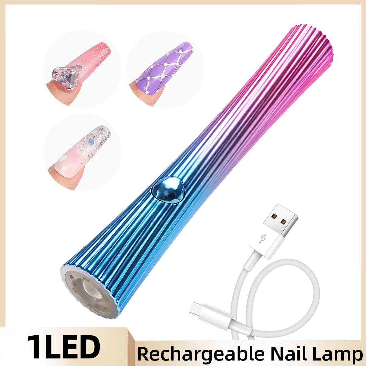 Rechargeable Mini Nail Dryer Lamp Quick Drying UV LED Nail Lamp For Curing All Gel Polish USB Portable Home Salon Tools