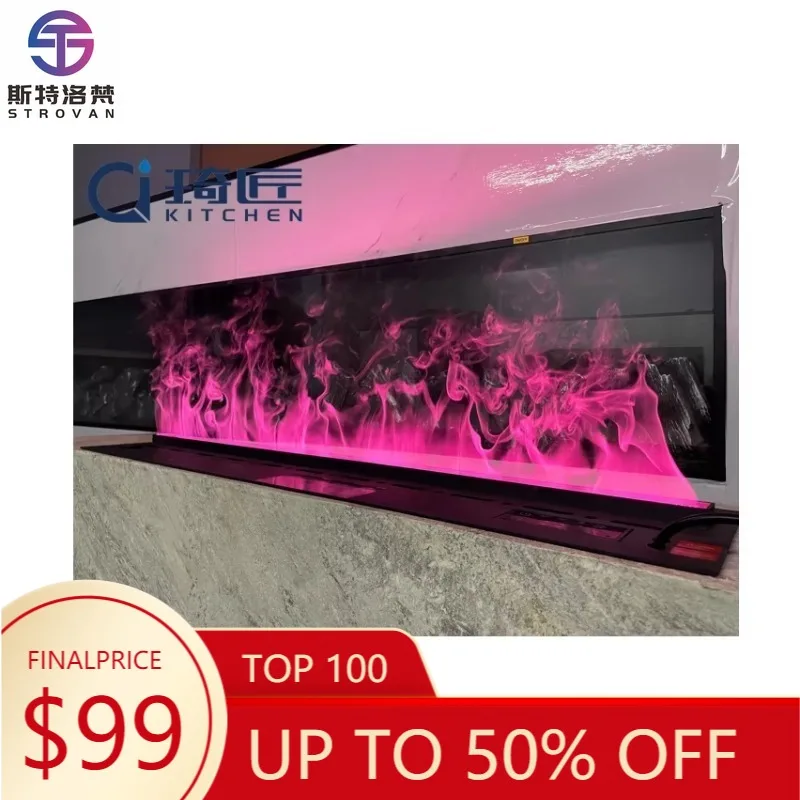 

ZXHK 1000mm Decor Embedded Electric 3D Fireplace Atomization 3D Steam Mist Intelligent Modern Fireplaces Indoor Water Vapor Fire