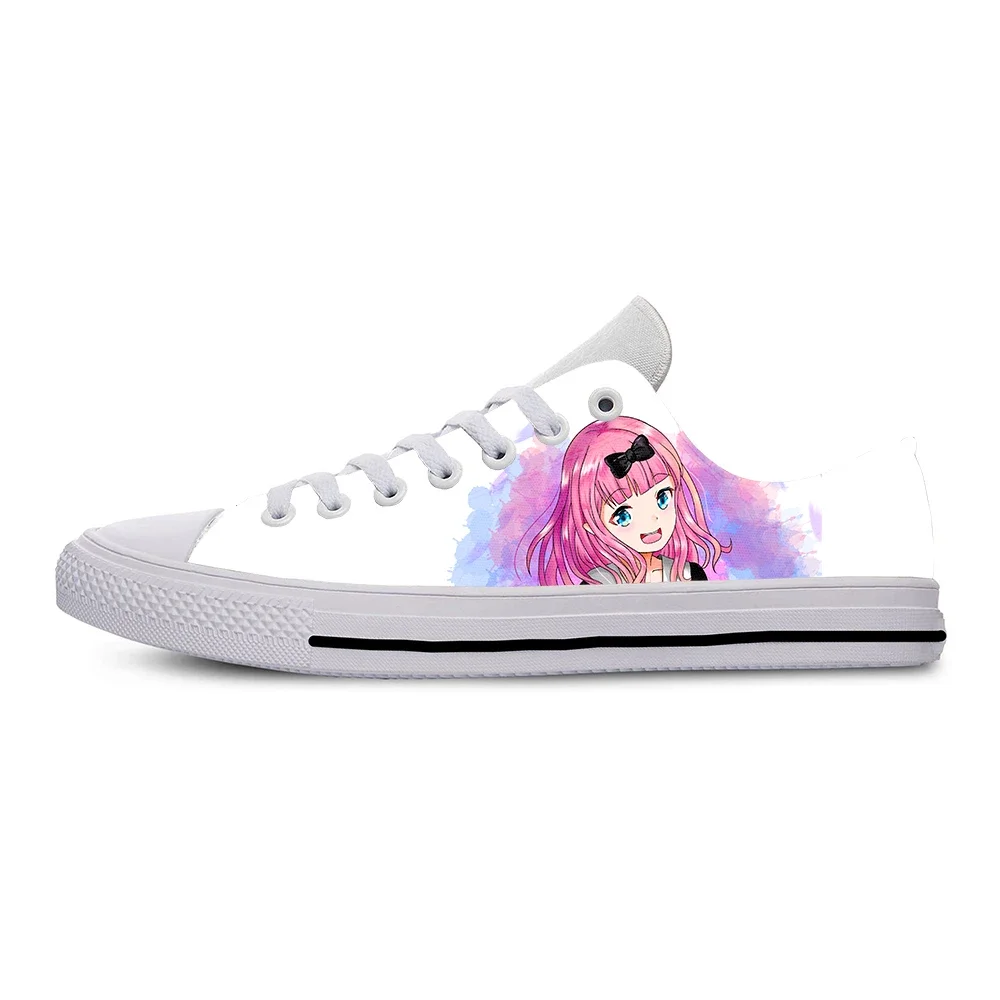 Anime Manga Kaguya sama Love Is War Fujiwara Chika Casual Cloth Shoes Low Top Lightweight Breathable 3D Print Men Women Sneakers