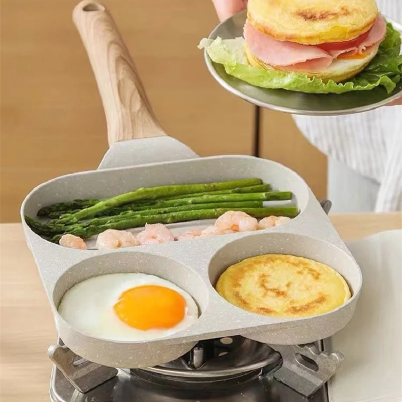 

Thickened Omelet Pan Non-stick Omelet Pan Egg Pancake Steak Pan Cooking Egg Ham Pans Breakfast Maker Cookware, 2, 3, 4 Hole Hole