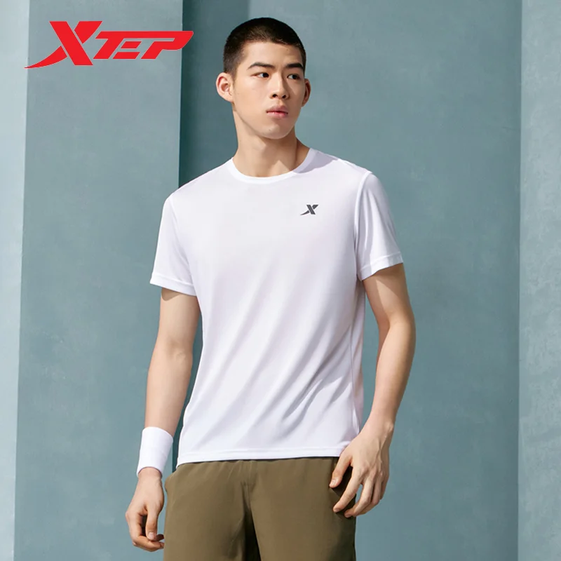 Xtep Short Sleeve Knitted Shirt For Men  Sports Sweatshirt Comfortable Quick-Drying Breathable  Tops 877229010273