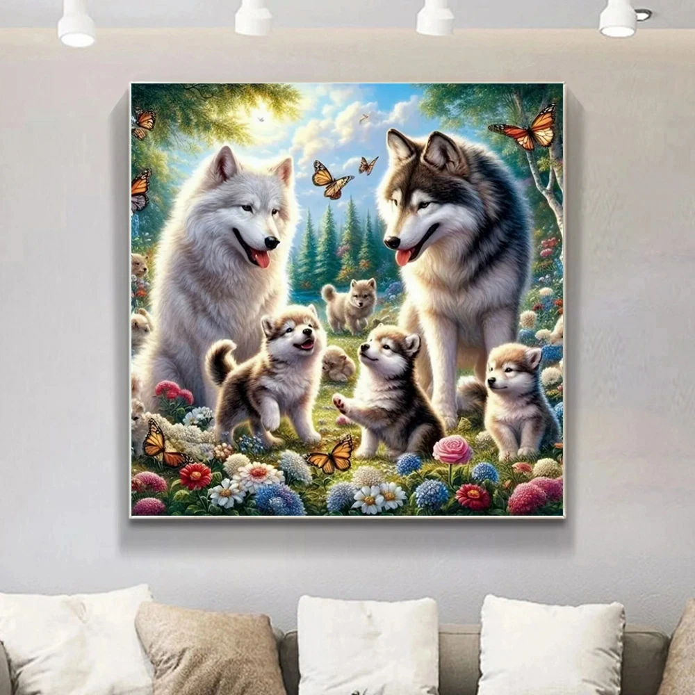 Neuankömmling Diamant Mosaik Wolf Tier Bild von Strasssteinen DIY mag Hund Diamant Malerei Blume Bastelset Handwerk Hobby Geschenke