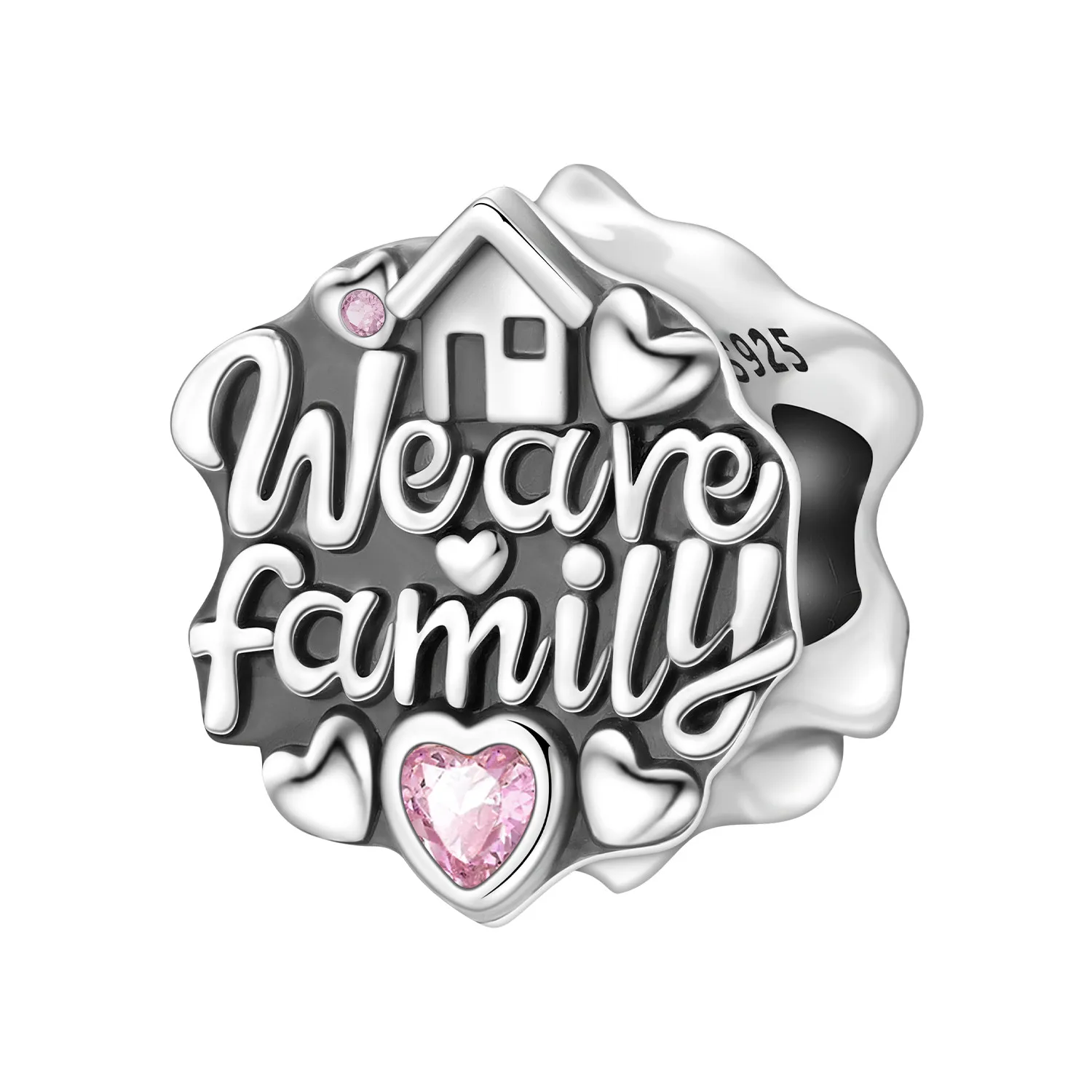 

PANPOKI стерлингового серебра 925 пробы, «Мы семью», бусины с принтом и печатью, оригинальные подвески, браслет, очаровательные ювелирные изделия, вечерние, сделай сам, модные подарки