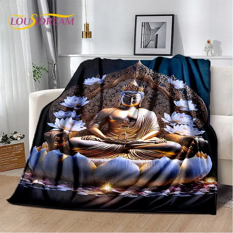 Buddha Sakyamuni Buddhism Faith Religion Soft Plush Blanket,Flannel Blanket Throw Blanket for Living Room Bedroom Bed Sofa Pray