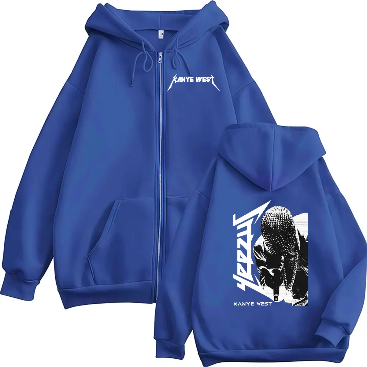 Rapper Kanye West Album 2026 Reißverschluss-Hoodie Herren Hip-Hop Vintage Pullover Sweatshirt Gothic Langarm-Jacke mit Kapuze Streetwear – Detail 6