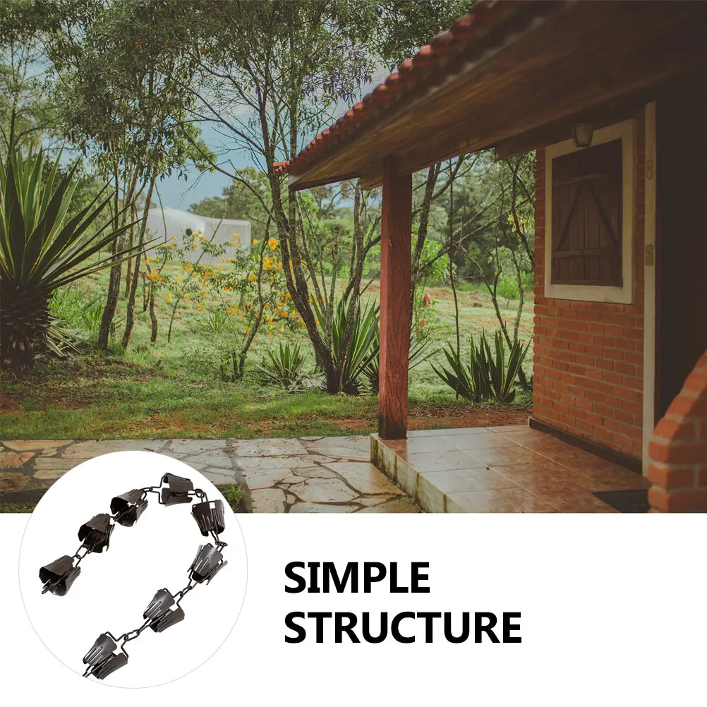 

Flower Shape Rain Chain For Gutter Copper Metal Art Downspout Decorative Chain Bell Outdoor Water Drainage Ornament Garden Decor