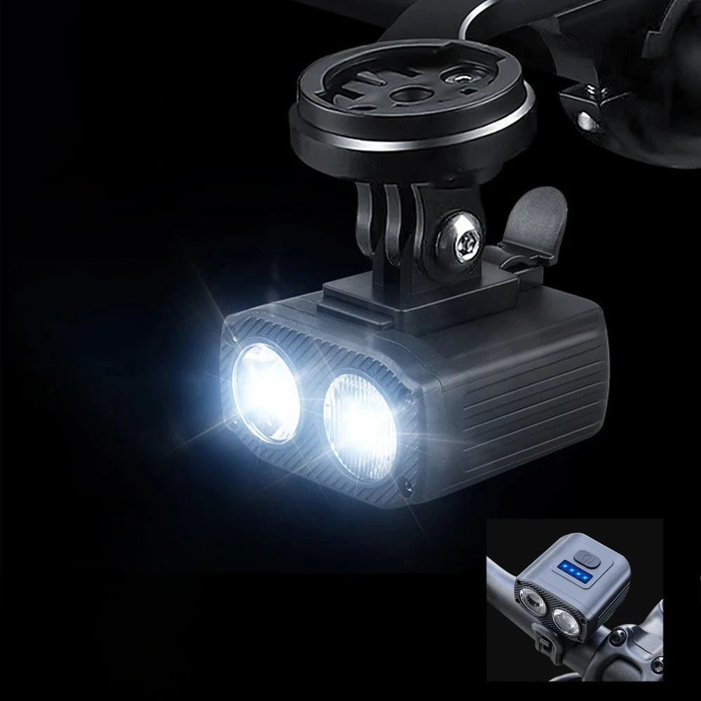 

Bicycle Front Lamp High Beam Low Beam Bike Handlebar Flashlight LED Cycling Lantern USB Rechargeable Easy to Install