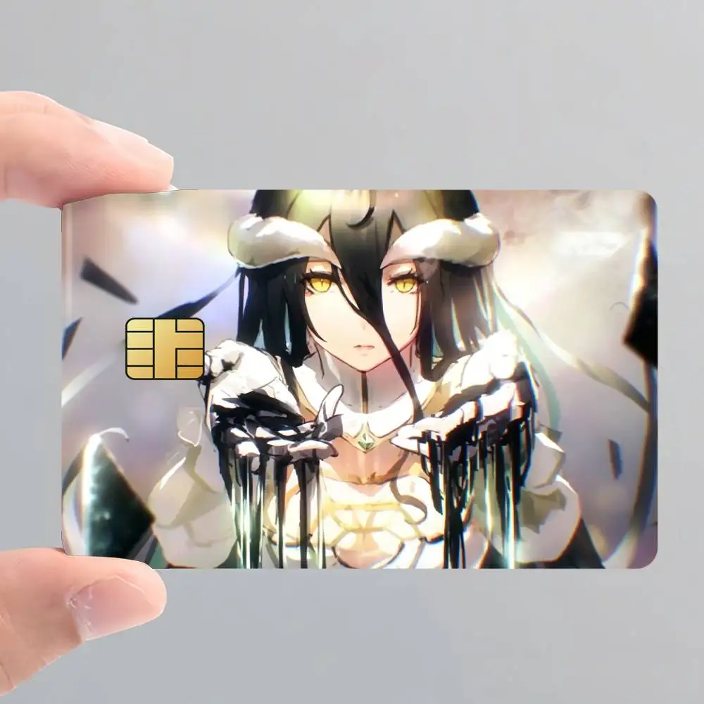 Albedo Anime O-Overlord Card Stickers for Bank Access Protective Waterproof Film Cover Sticker Surprise Gift