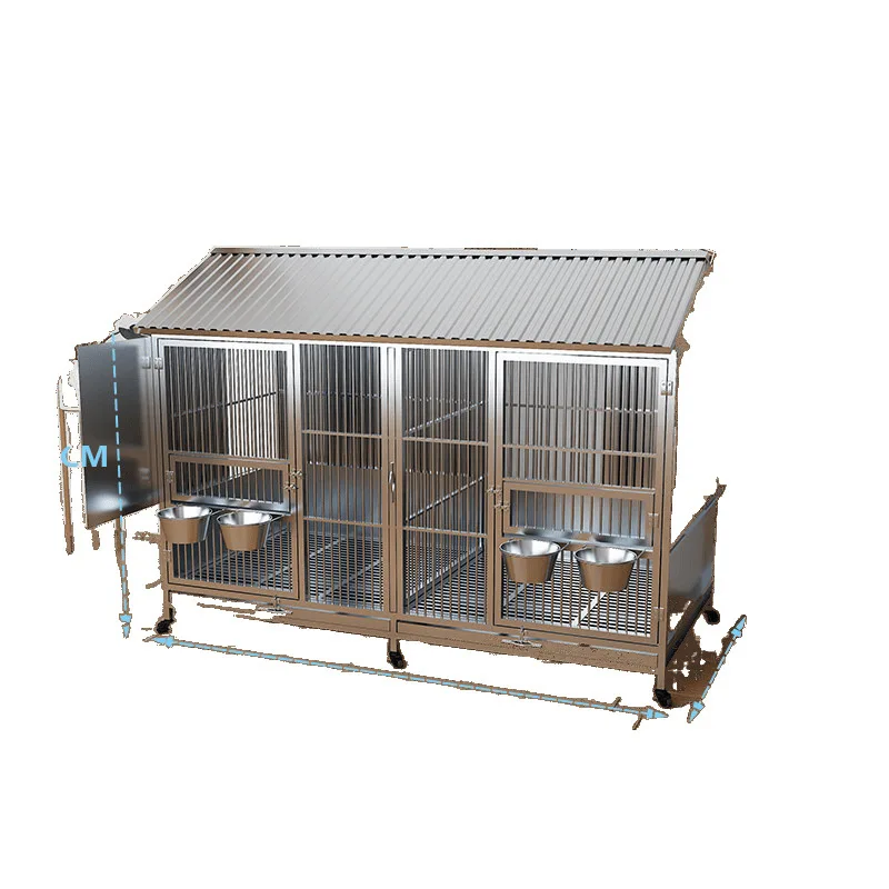 

stainless steel dog cage Large dog Outdoor rainproof with toilet Large